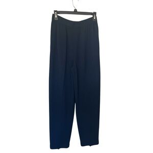 St. John Basics Ankle Pants Stretch Waist Navy Blue Sz 8 USA